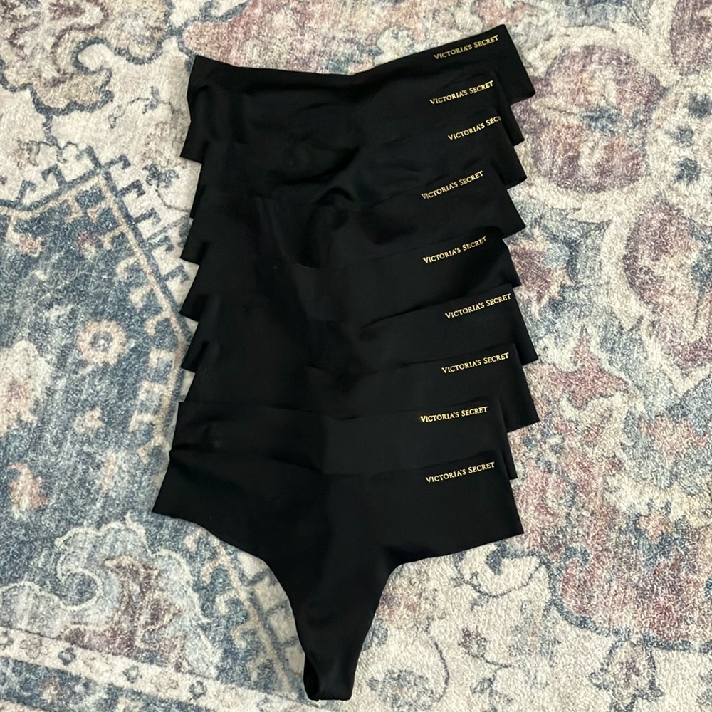 9 Victoria's Secret Black Seamless Thongs